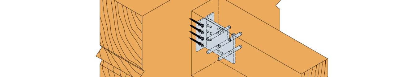 Verborgen houtverbinders met insteekblad type BT4