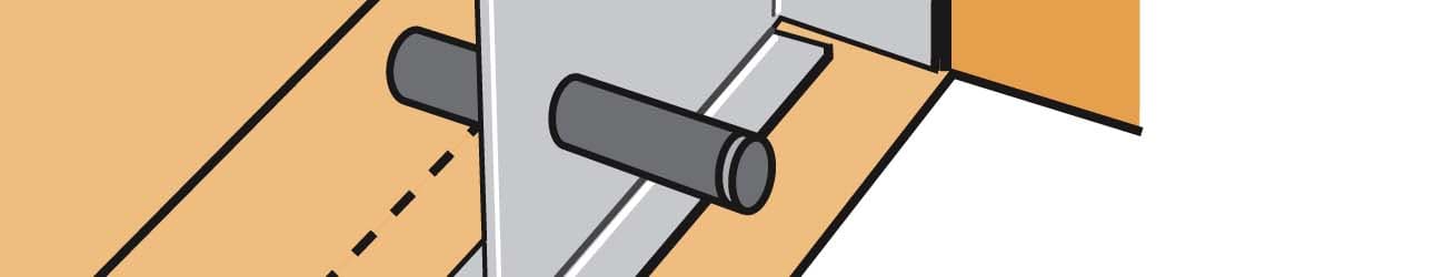 Verborgen houtverbinders met insteekblad type ETNM