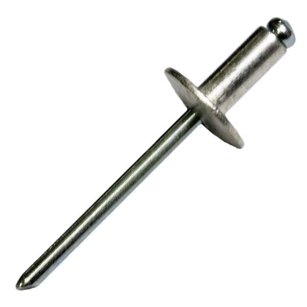 Standaard popnagel open type grote bolkop aluminium legering AlMg 3,5/staal