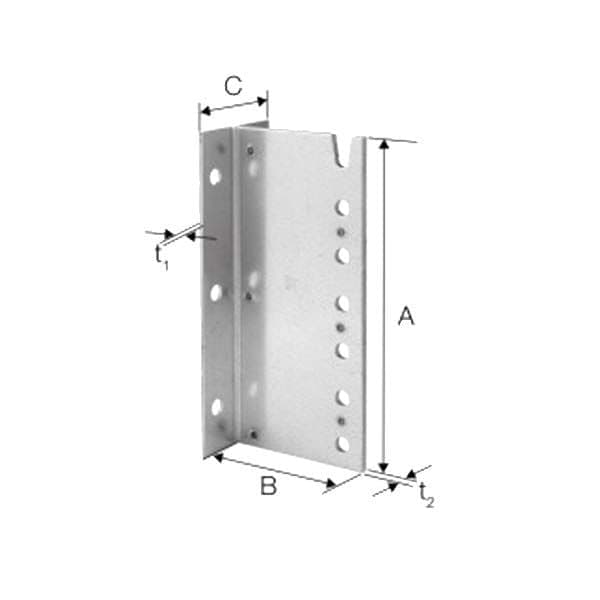 Balkdrager verborgen houtverbinder met insteekblad en inkeping BTC120-B