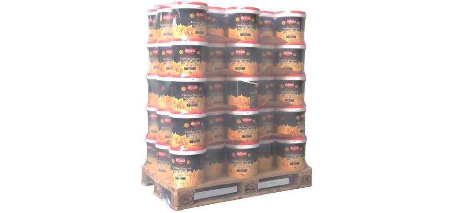 Schrumpfhauben werden häufig eingesetzt bei Transportverpackungen in der Lebensmittelbranche