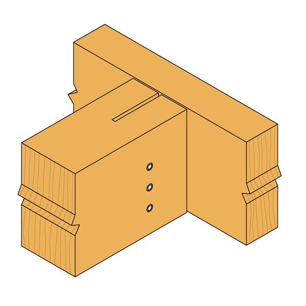Balkdrager verborgen houtverbinder met insteekblad en inkeping BT4-90 detail 4