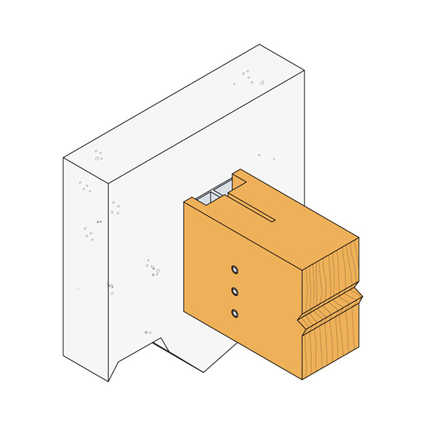 Balkdrager verborgen houtverbinder met insteekblad en inkeping BTC480-B detail 4