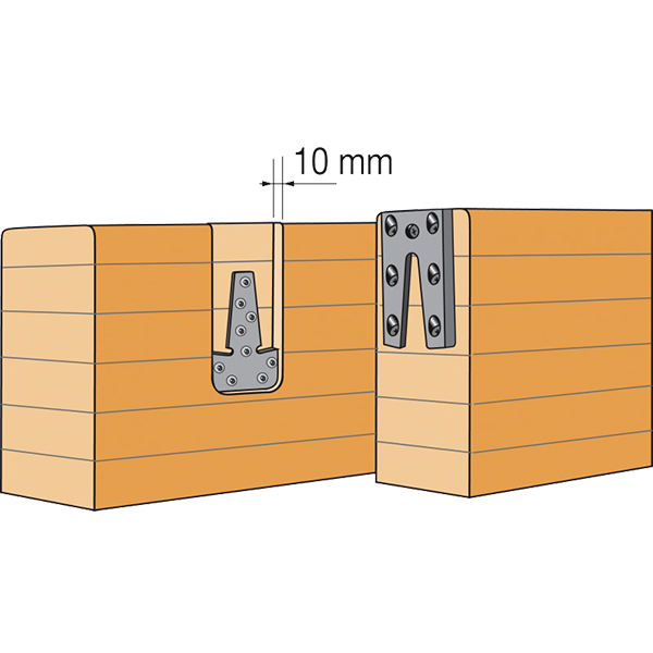 Balkdrager verborgen houtverbinder zwaluwstaart ETB120 detail 2